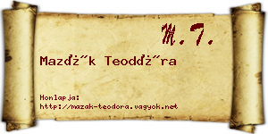 Mazák Teodóra névjegykártya